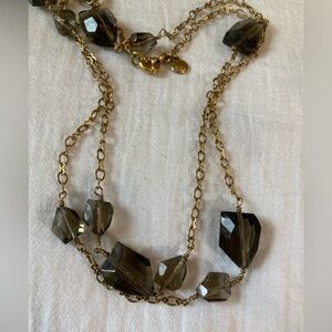 J. Crew 36” Long Necklace with Earth‎ Tone Glass Beads